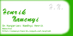 henrik namenyi business card